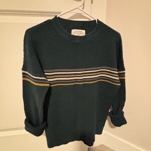 Women’s Green Sweater with Stripes size medium
